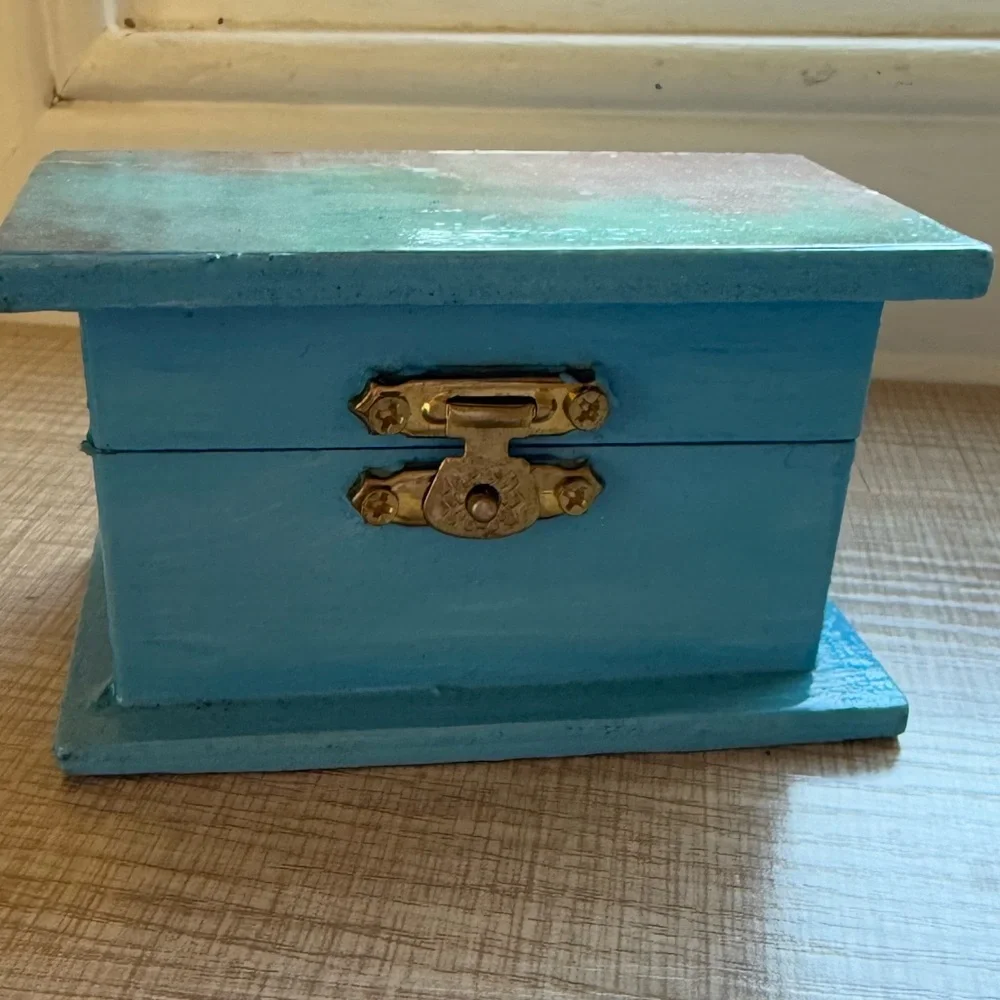 Blue Handmade Jewelry Organizer Box